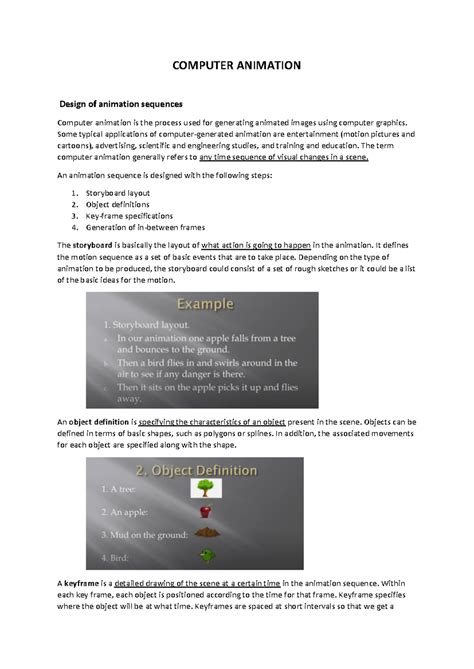 Computer Animation Overview: Concepts, Techniques, and Languages - Studocu