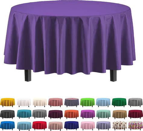 Amazon.com: Exquisite 4-Pack Purple Plastic Table Cloth - 84-Inch Round ...