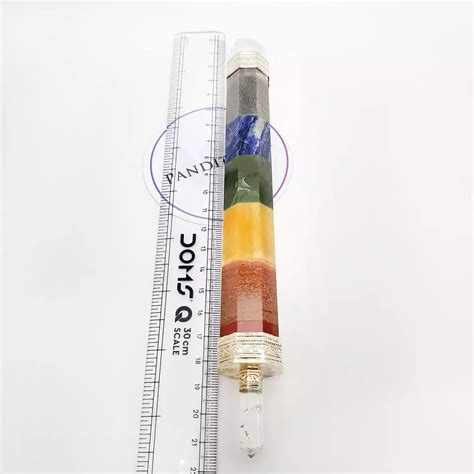7 Chakra Healing Stone Wand - To Cleanse Chakra - Pandit.com