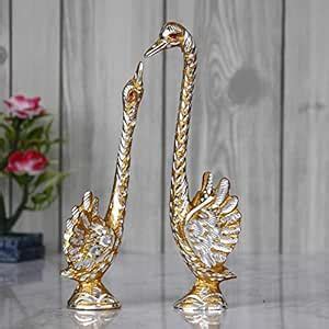 eCraftIndia Dancing Cute Swan Couple Statues Decorative Bird Figurines ...