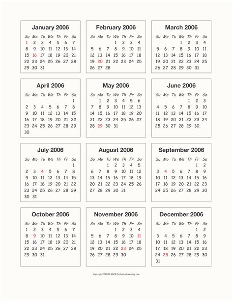 2006 Calendar Ebay - Printable Word Searches