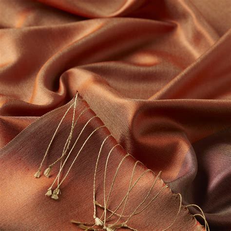 Cherry Blossom Orange Reversible Silk Scarf| Ipekevi