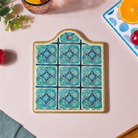 Spanish Vintage Tile Ceramic Platter Green 7 Inch Online - Premium ...