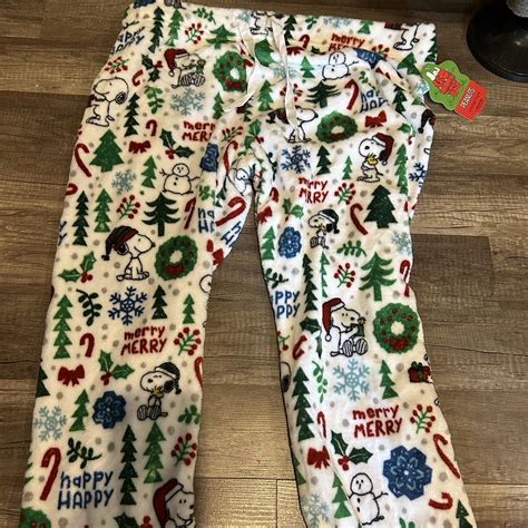 Snoopy Christmas pajama pants never worn with tags-... - Depop
