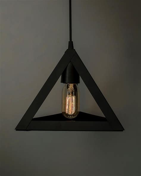 Edison Filament Hanging Triangle 6", E27 Holder, Decorative, Black, UR ...