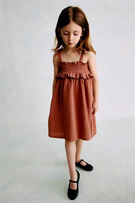 Cotton muslin dress - Brown - Kids | H&M IN