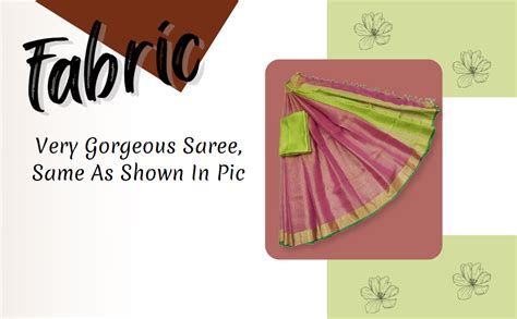 HAIDER ALI AND SONS Women's Tissue Linen Saree with Blouse (Pink ...