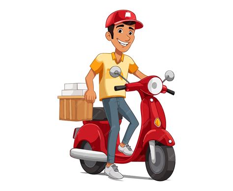 Premium Vector | Food delivery driver cartoon set isolated on a white background food delivery ...