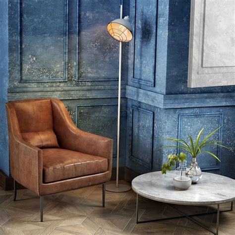 Ash Grey Modern Floor Lamp With Detachable Retro Grill – The Black Steel