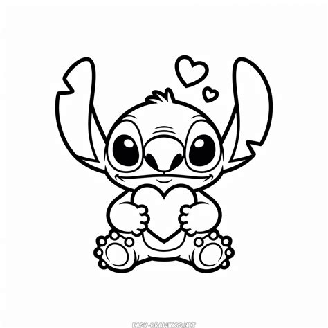 Stitch Face Easy Drawing | Easy Drawings