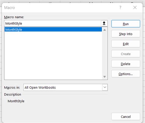 Macro Code in Excel 的图像结果