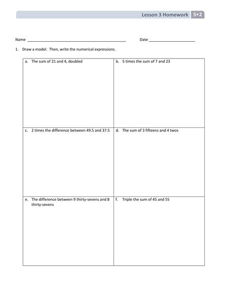 Image result for Lesson 2 Homework 5.5 5th Grade