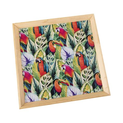 A Tiny Mistake Parrots on Trees Pattern Big Square Wooden Serving Tray ...