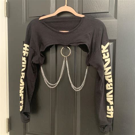 IHeartRave | Headbangers Ultra Cropped Glow in the... - Depop