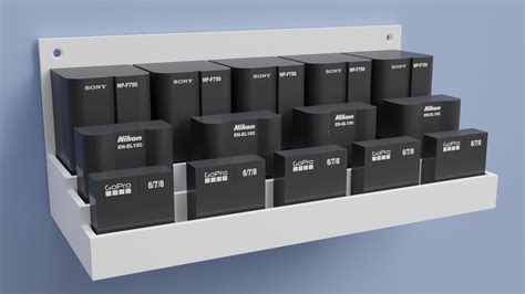 📷 Pack of 125 camera battery wall mount shelf holder for Sony, Canon ...