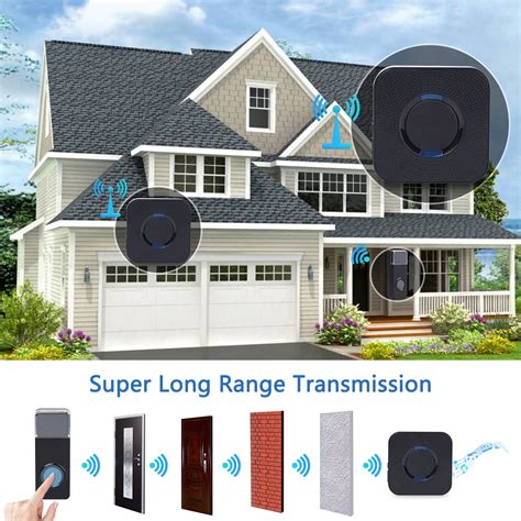 Buy Black Doorbells Wireless Door Ringer for Home over Operating with ...