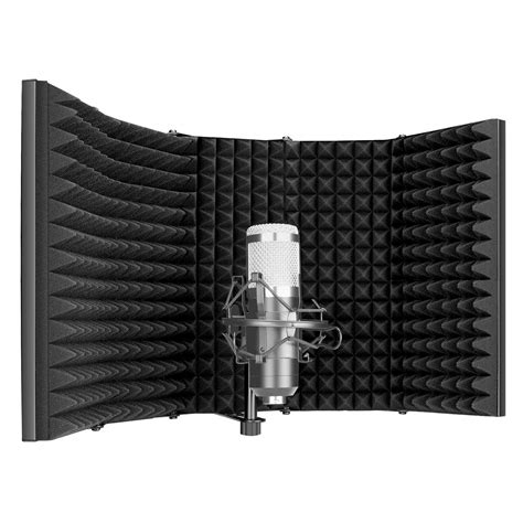 Neewer Pro Microphone Isolation Shield, 5-Panel Pop Filter, High ...