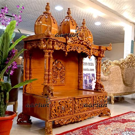 Hindu Temple Design for Home Mandir best design teak wood unit