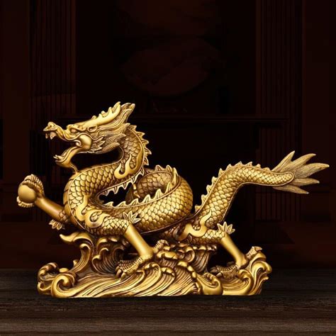 Amazon.com: FENGSHUI-CAISHEN Pure Copper Dragon Statues - Dragon ...