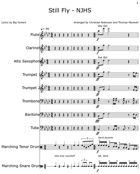 Still Fly - NJHS - Sheet music for Flute, Clarinet, Alto Saxophone ...