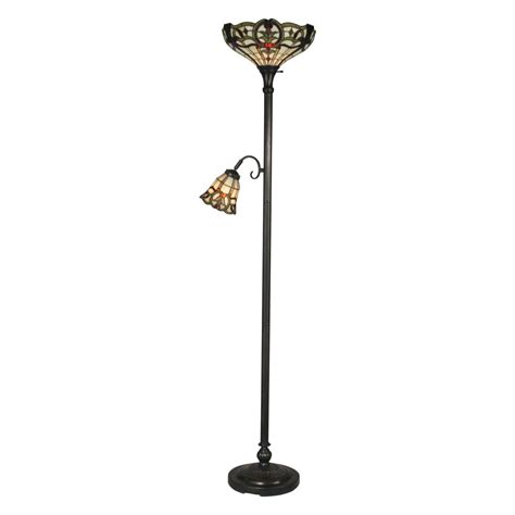 Dale Tiffany Tompkins Tiffany Torchiere Floor Lamp with Side Light ...