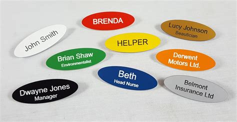 Buy Personalised Acrylic Oval Name Badges with Pin - Pack of 5 - Choice ...