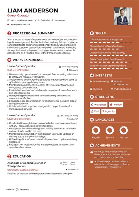 10+ Owner Operator Resume Samples & Templates for 2025
