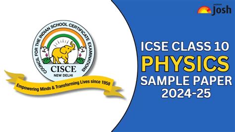 ICSE Class 10 Physics Specimen Paper 2025: Download Free Sample Paper ...