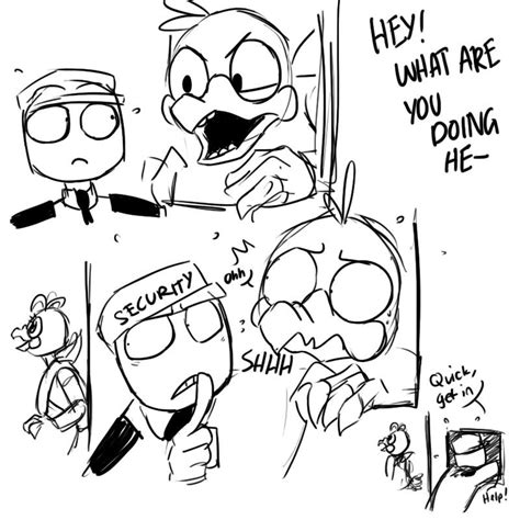 Mike The Security Guard Is Hiding From Toy Chica | Fnaf comics, Fnaf ...