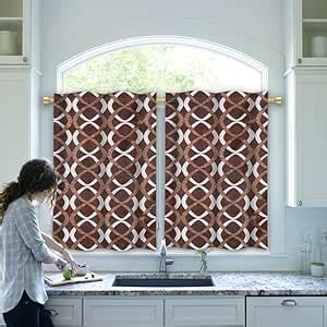 Buy HIMS Ring Design Washroom/Kitchen Window Curtains,Rod Pocket Short ...