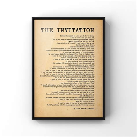 The Invitation Poem Poster Print by Oriah Mountain Dreamer Poem Print ...