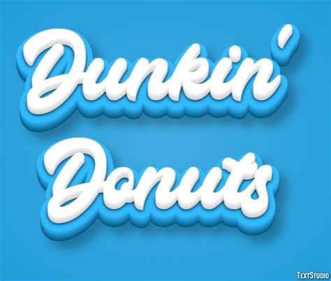 Dunkin' Donuts Text Effect and Logo Design Brand