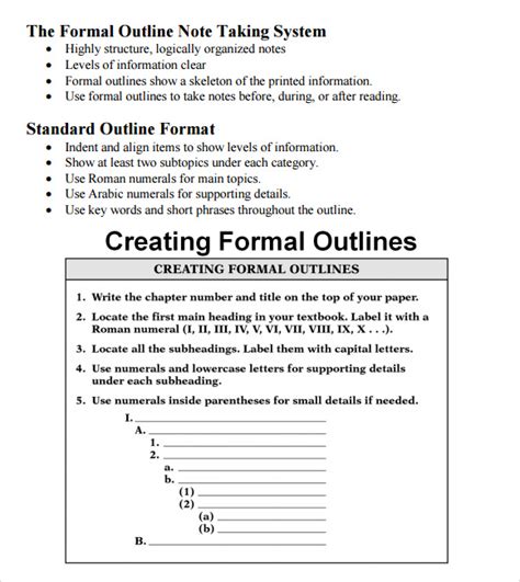 Image result for Formal Outline Example