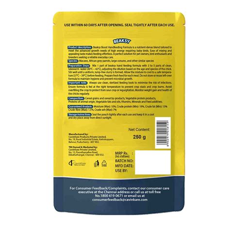 Beaksy BOOST Handfeeding Formula 1 kg | For Parrot Growth — Cavinkart