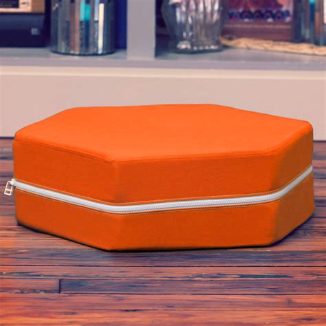 Edgewood Hexagonal Stackable Floor Pillow // Set of 3 (Orange) - Jaxx ...