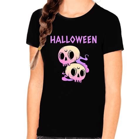 Cute Skulls Halloween Shirts for Girls Purple Skull Shirt Girls ...