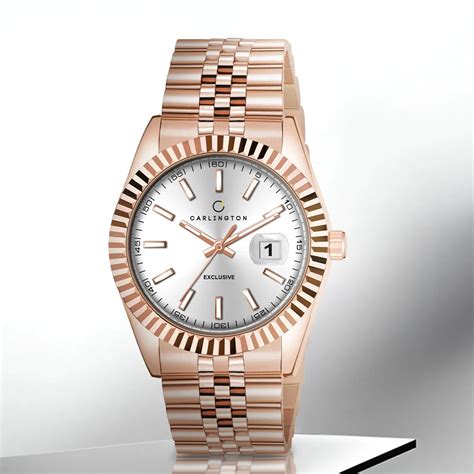 Exclusive 8811 Rose White Gents Analog Watch