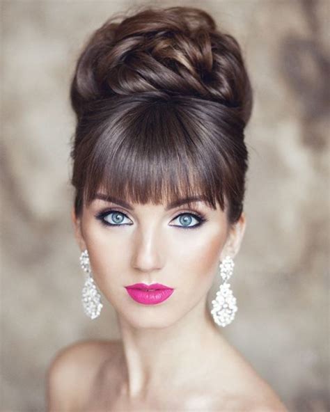 Bridesmaid Updo Hairstyles With Bangs