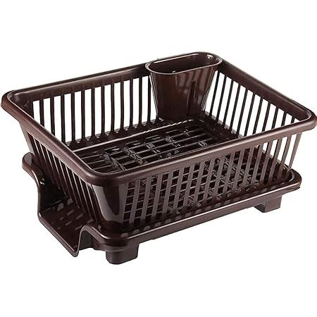 Buy Amazon Brand - Solimo Plastic Dish Drainer and Drying Rack for ...
