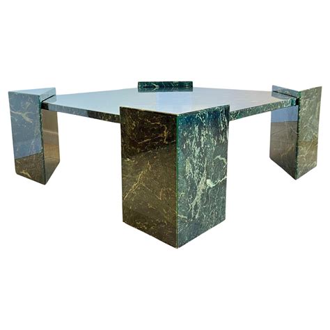 Modernist Green Faux Marble Fiberglass Cocktail Table, 1980s For Sale ...