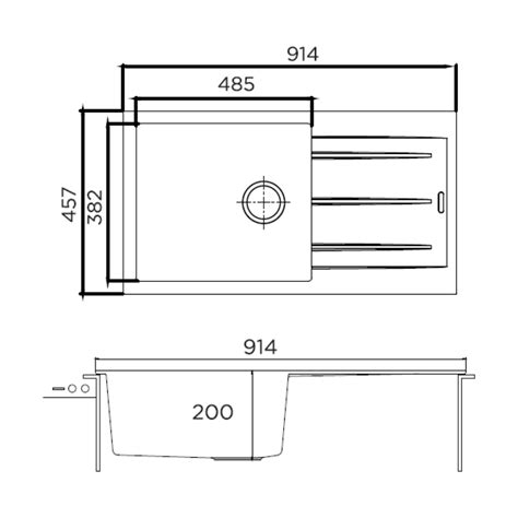 Eurodomo Quartz Sink Eurostone EUROSTONE 611 91 ( 36 x 18 inches ...