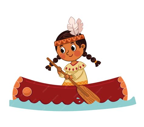 Free Indian In Canoe Clipart