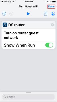 How do I use iOS Shortcuts app to control Wi-Fi settings of my Synology ...