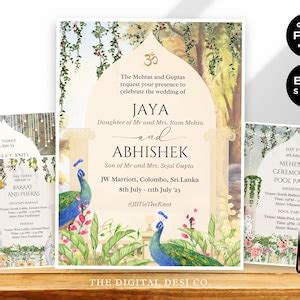 Buy Customizable Indian Wedding Invitation 3 Day Royal Vibrant Canva ...