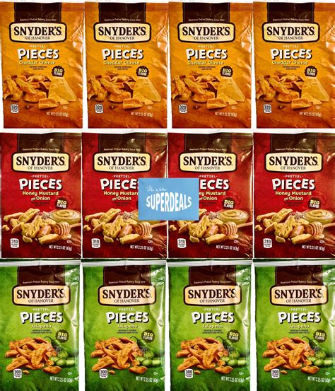 Amazon.com: Snyder's of Hanover Pretzel Pieces, Variety 12 Pack bundled ...