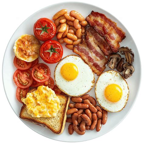 Desayuno Inglés Tradicional Con Huevos Tocino Y Salchichas PNG ,dibujos ...
