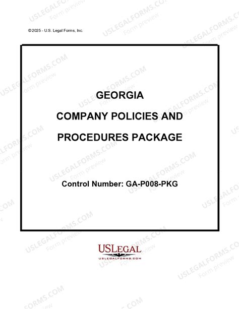 Georgia Company Employment Policies and Procedures Package | US Legal Forms