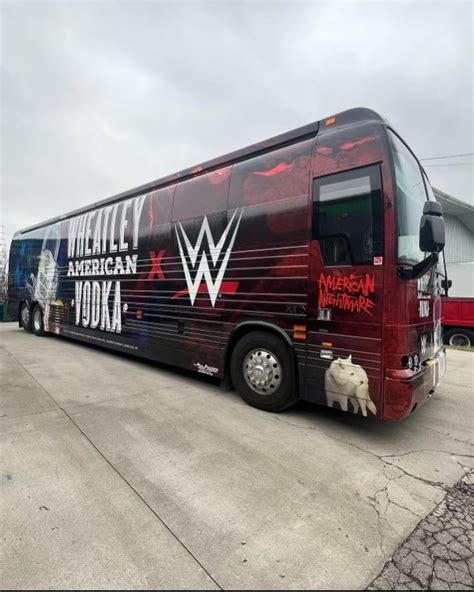 Cody Rhodes tour bus wrapped with Wheatley American Vodka branding as ...