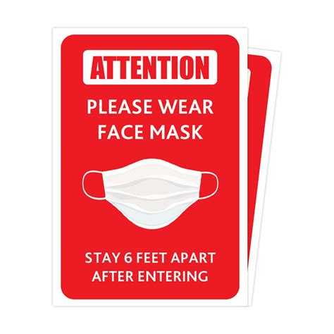 Buy Face Mask Required Sign Pack of 03 Wear Mask Sign Decals with Over ...