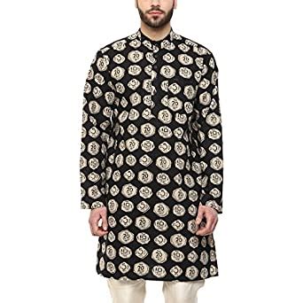 Buy Indus Route by Pantaloons Men's Cotton Kurtas 205000005575816_Black ...